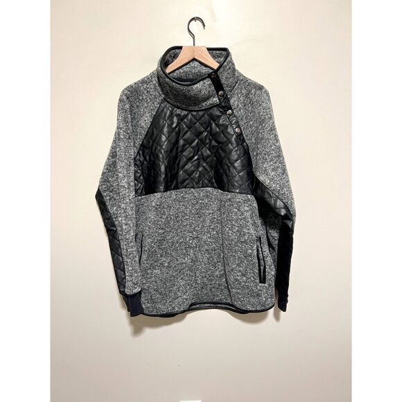 Abercrombie & Fitch Black and Gray Quilted Sweatshirt - Picture 2 of 8